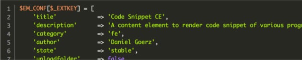 code snippet preview