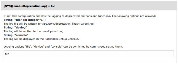 Install Tool option to enable the Deprecation Log