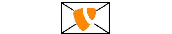 Envelope with TYPO3 logo on it