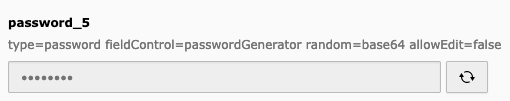 Preview of a password field with a button next to it to generate a password